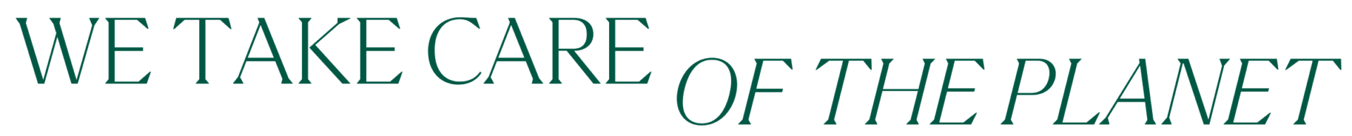 We take care of the planet