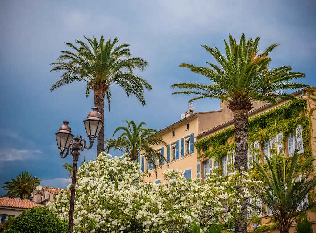 paisaje de pueblo de marbella con sol